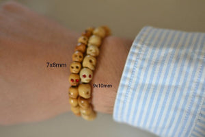 Custom Skull Bracelet in Bone Color (9-10mm)